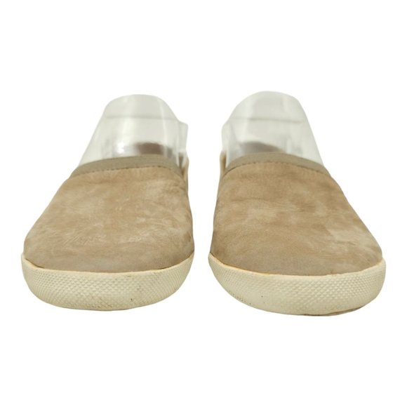 Frye Melanie Womens Slip On Sneaker Size 7.5 Nubuck Leather Taupe Gray Shoes - Picture 4 of 12